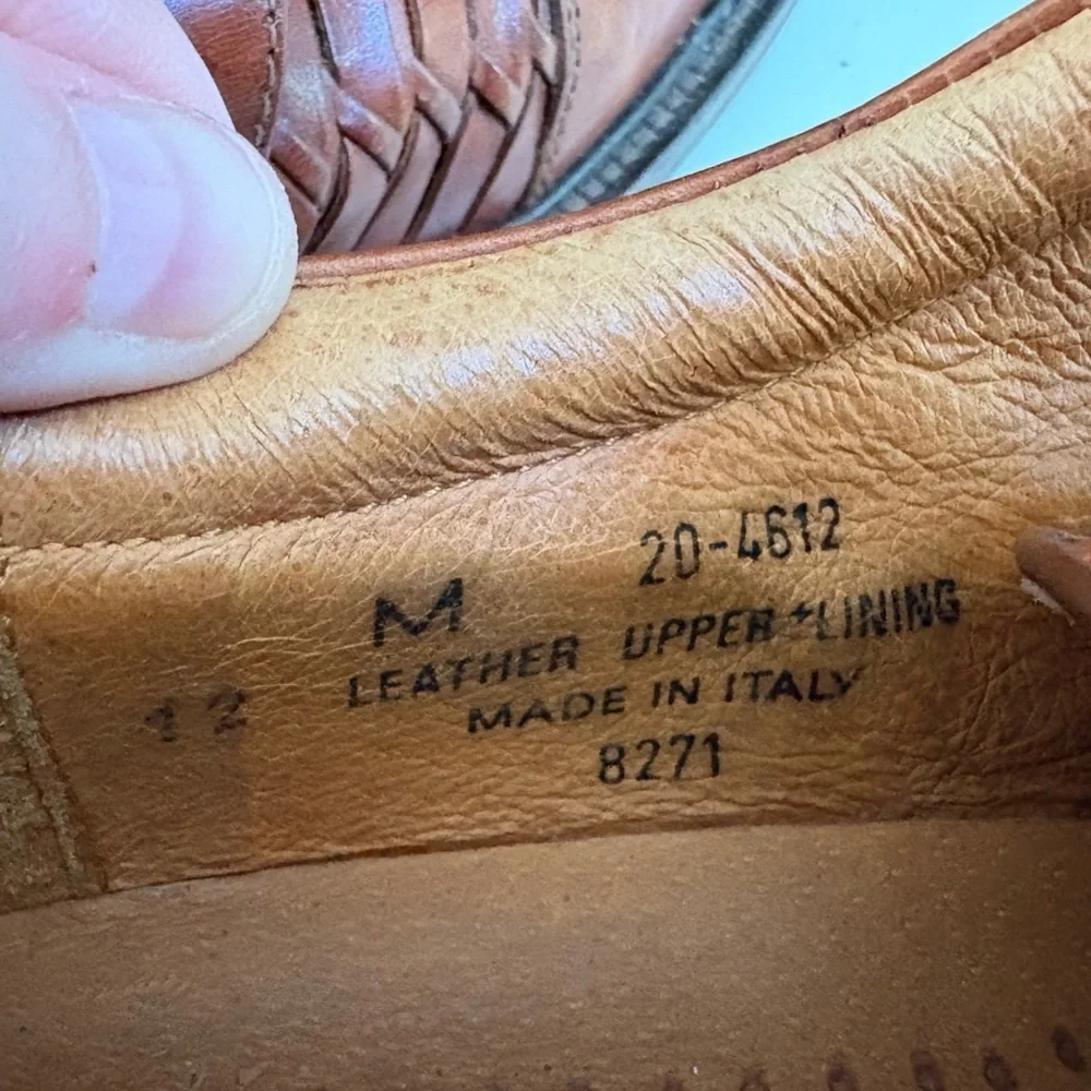 Johnston & Murphy Passport Brown Woven Leather Dress Derby Oxford Shoes 12